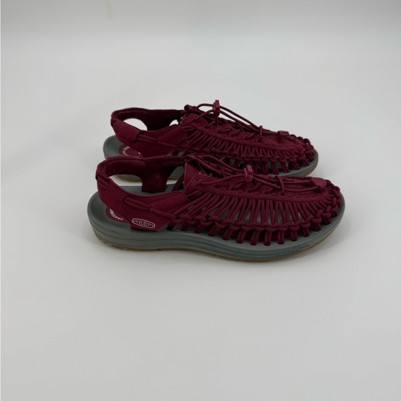 KEEN UNEEK Burgundy Cord Sandals Lightweight Comfort Outdoor Slip-On Shoes SZ 10 - Picture 10 of 16
